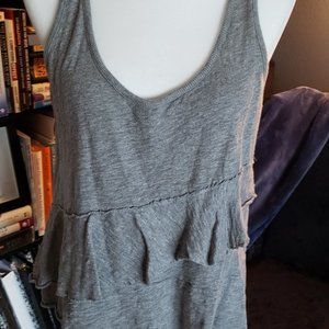 DKNY Jeans XL Gray Tank Top Boho Ruffle